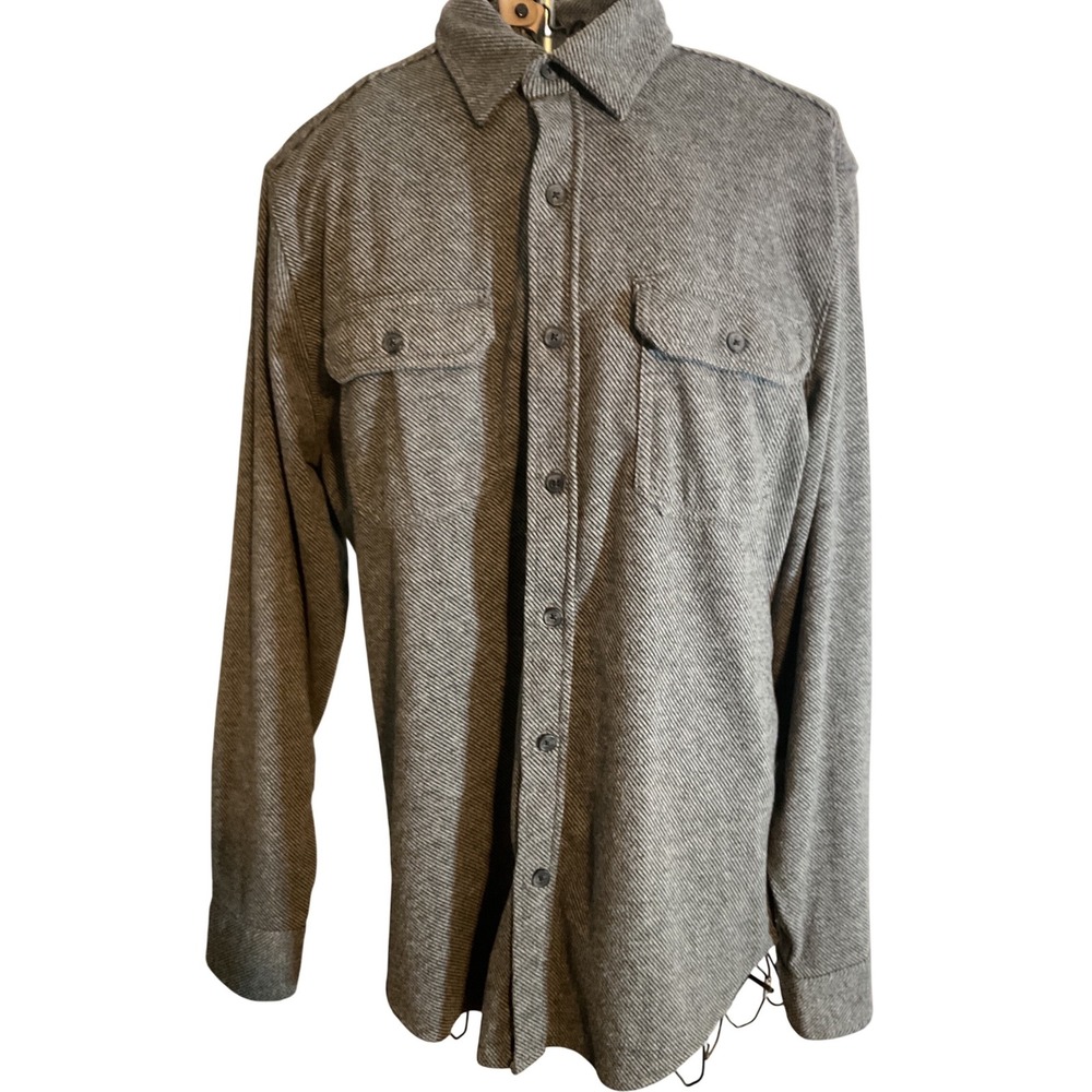 Kenneth Cole New York Mens Slim Fit Grey Twill Button Down Shirt Size M